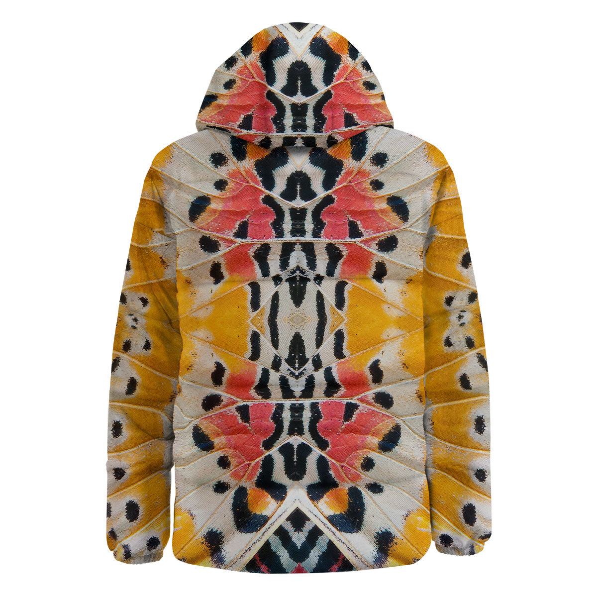 Butterfly Wings Orange Monarch Print Down Jacket-grizzshop