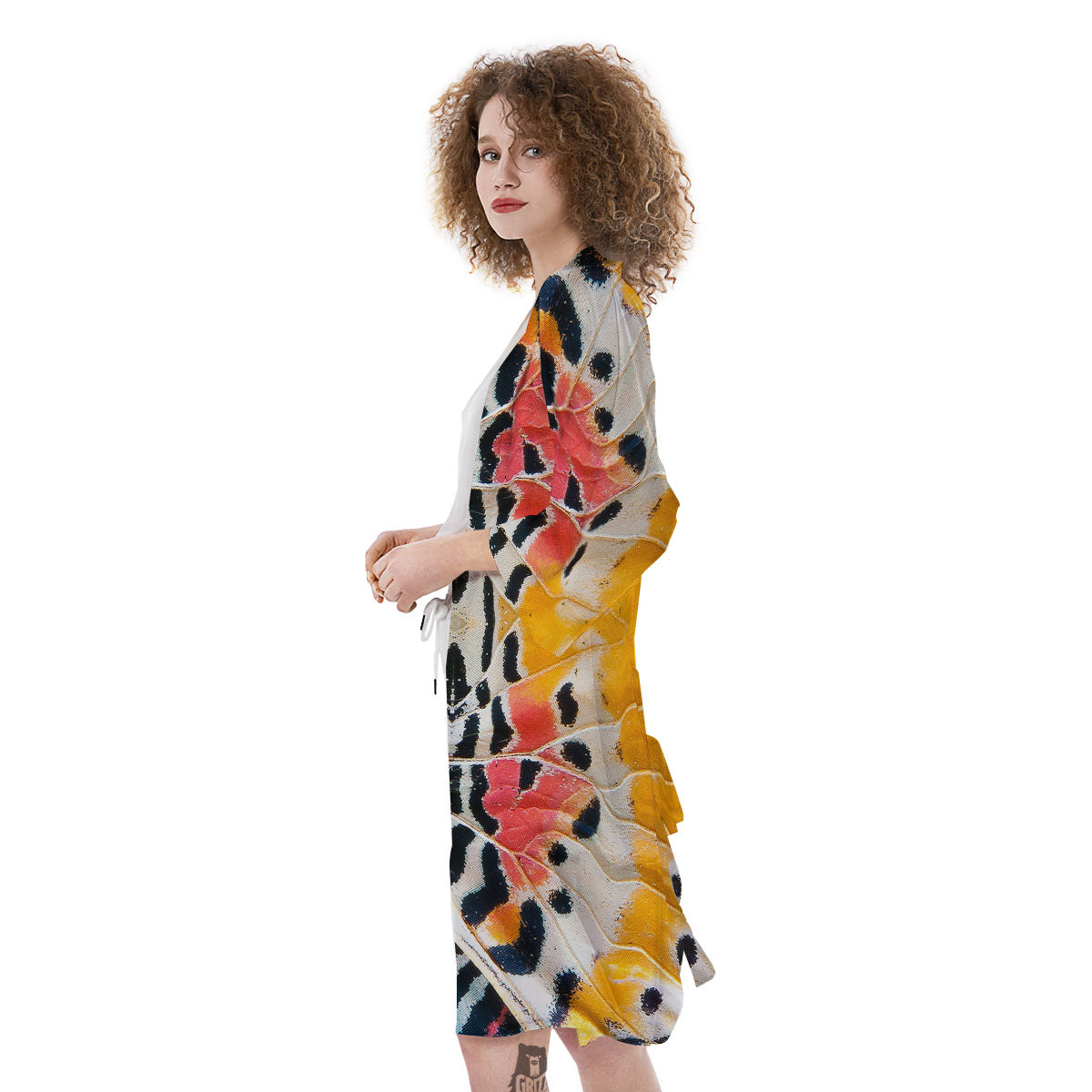 Butterfly Wings Orange Monarch Print Kimono-grizzshop