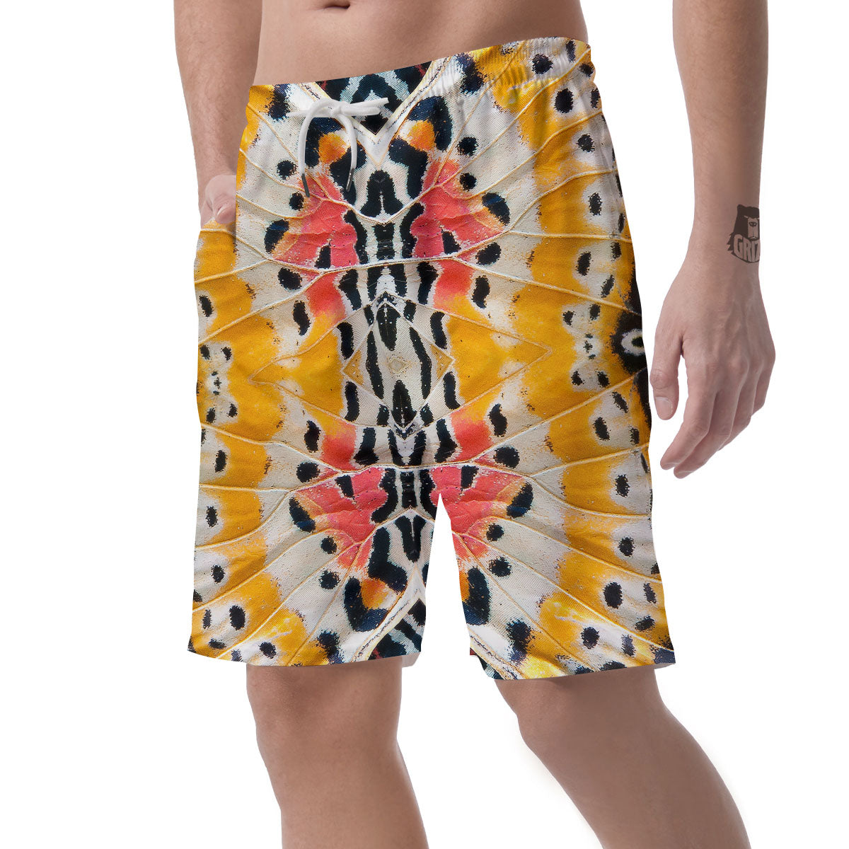 Butterfly Wings Orange Monarch Print Men's Shorts-grizzshop