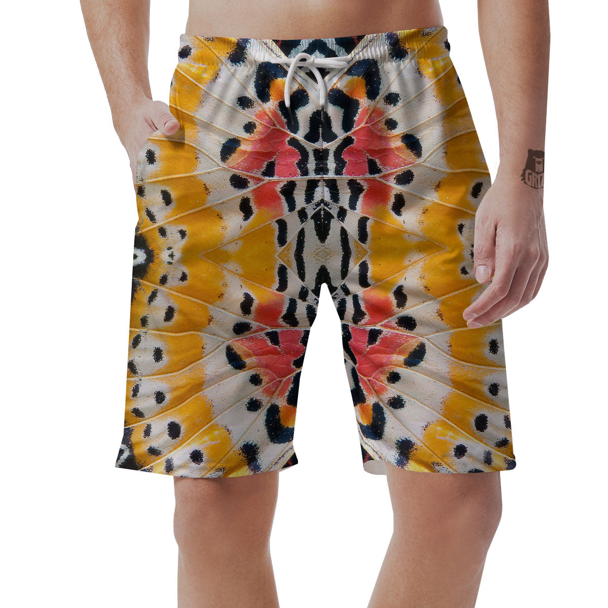 Butterfly Wings Orange Monarch Print Men's Shorts-grizzshop