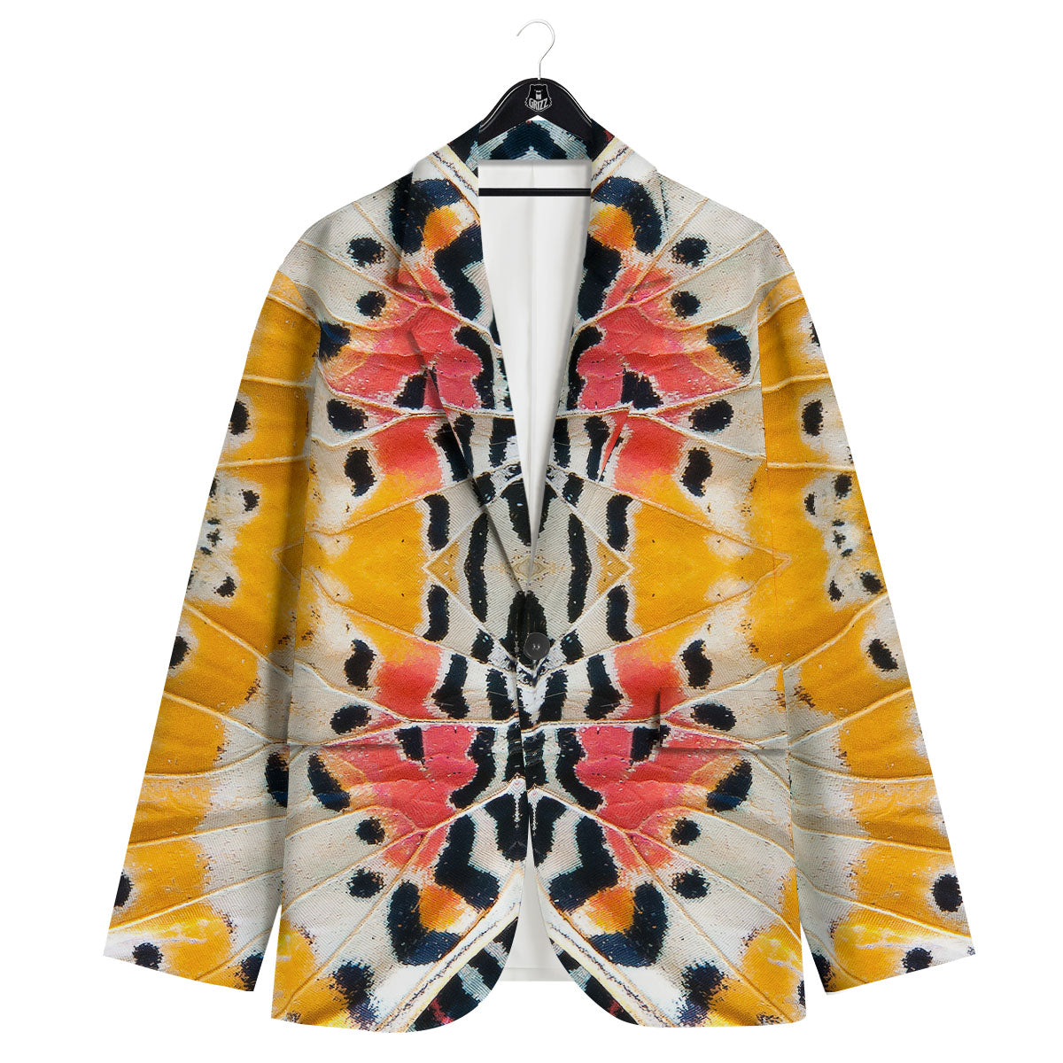 Butterfly Wings Orange Monarch Print Men's Sport Coat-grizzshop