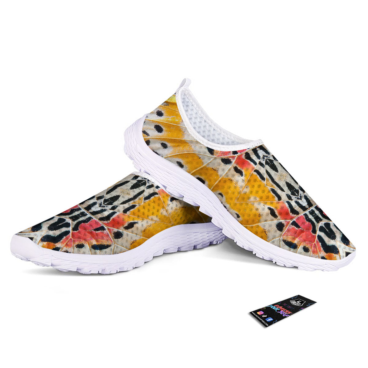 Butterfly Wings Orange Monarch Print Nurse Shoes-grizzshop