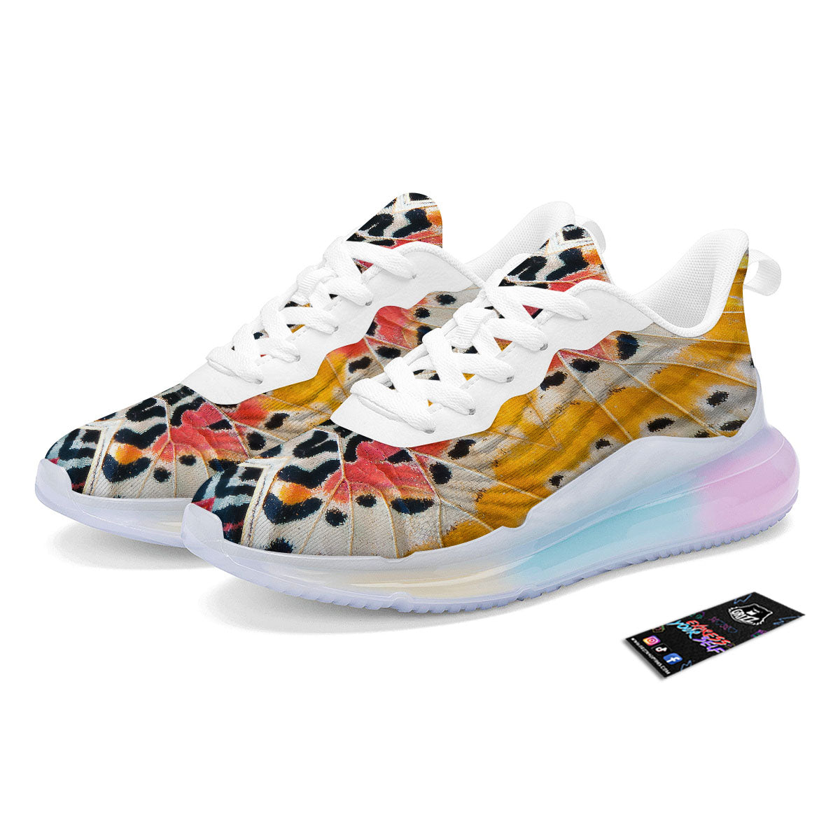 Butterfly Wings Orange Monarch Print Running Sneakers-grizzshop