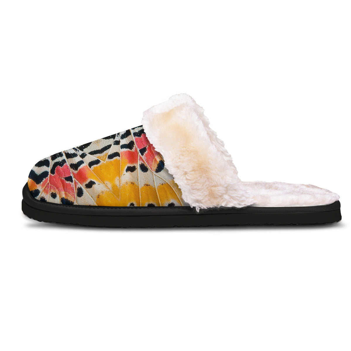 Butterfly Wings Orange Monarch Print Slippers-grizzshop