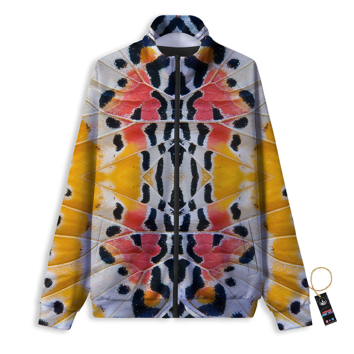 Butterfly Wings Orange Monarch Print Track Jacket-grizzshop