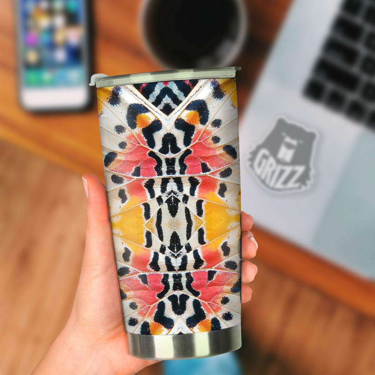 Butterfly Wings Orange Monarch Print Tumbler-grizzshop
