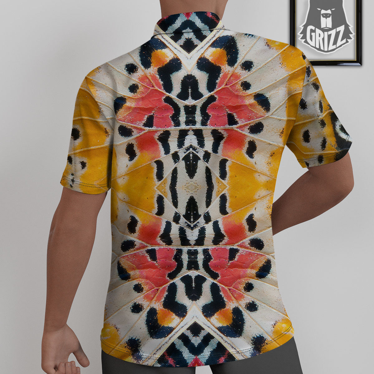 Butterfly Wings Orange Monarch Print Untucked Shirts-grizzshop
