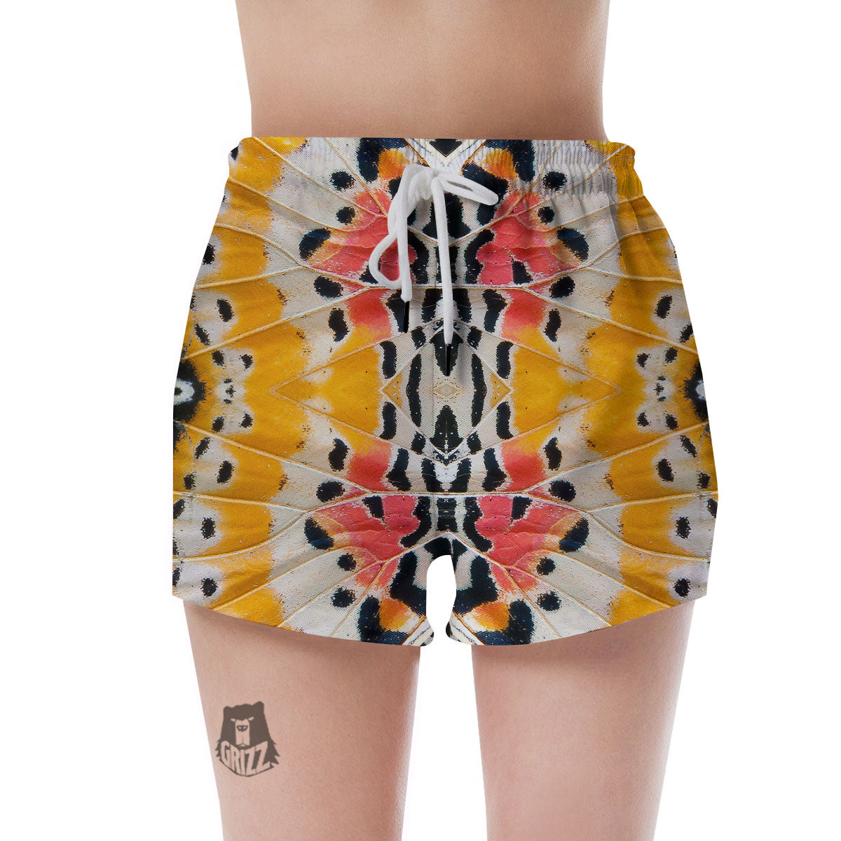 Butterfly Wings Orange Monarch Print Women's Shorts-grizzshop