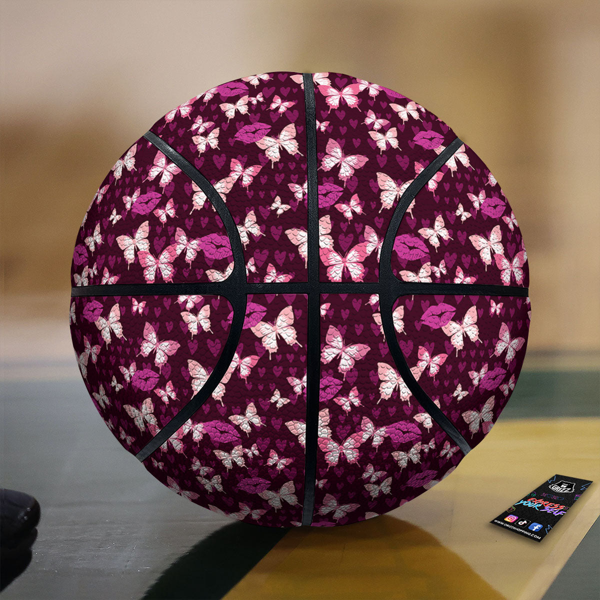 Buffalo Check Pink And White Print Basketball