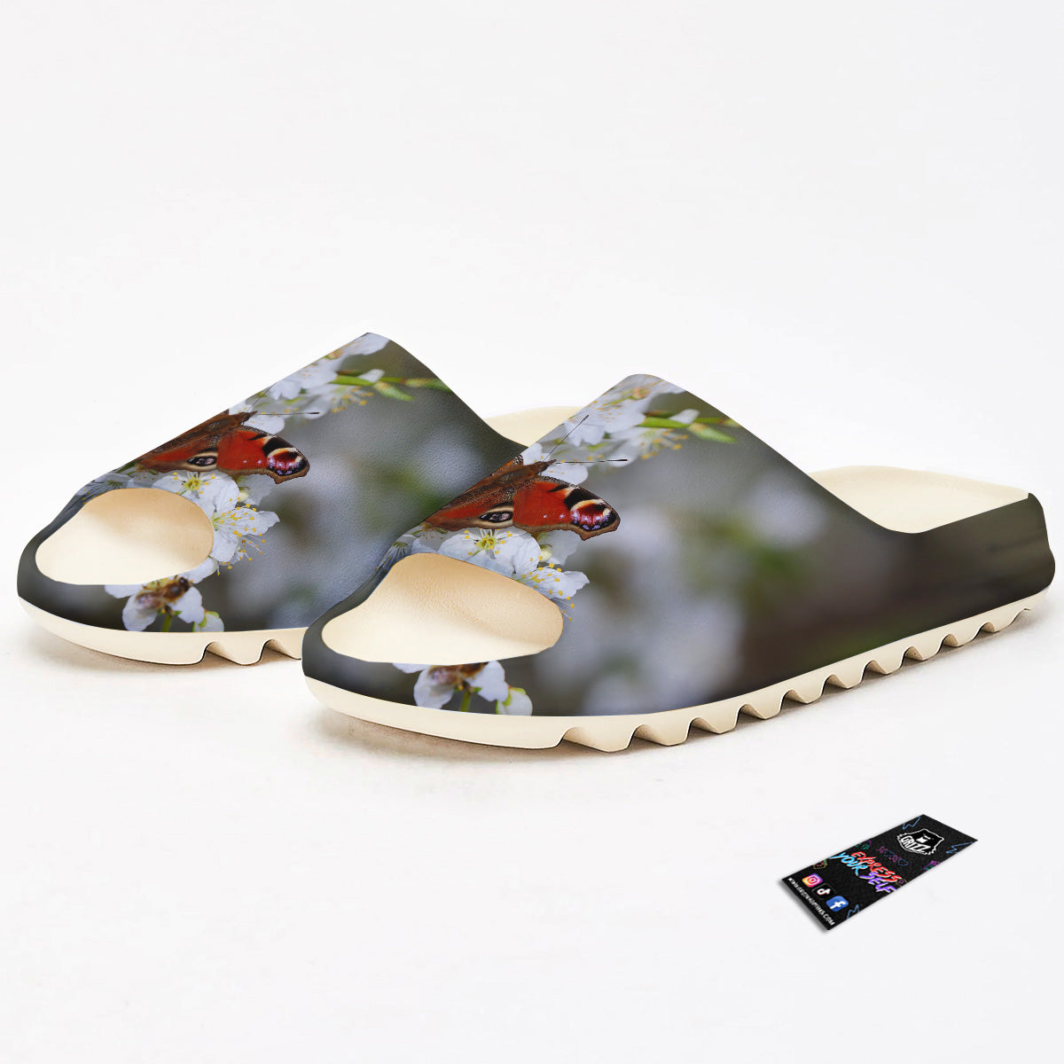 Butterfly Blossom Flower Print Sandals-grizzshop