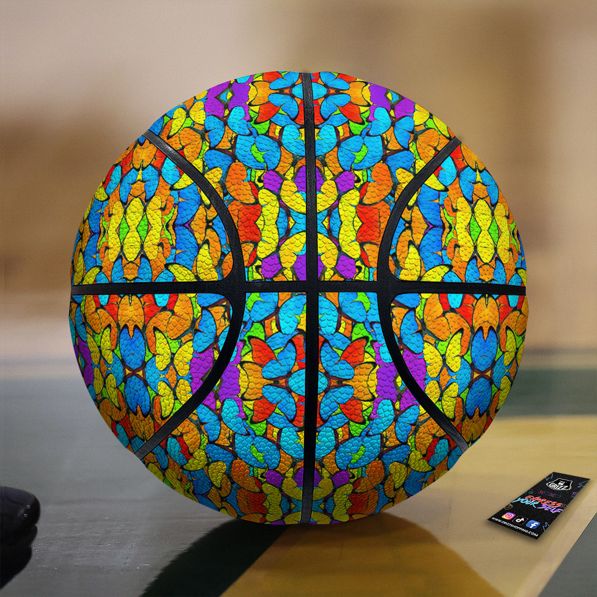 Butterfly Colorful Print Pattern Basketball