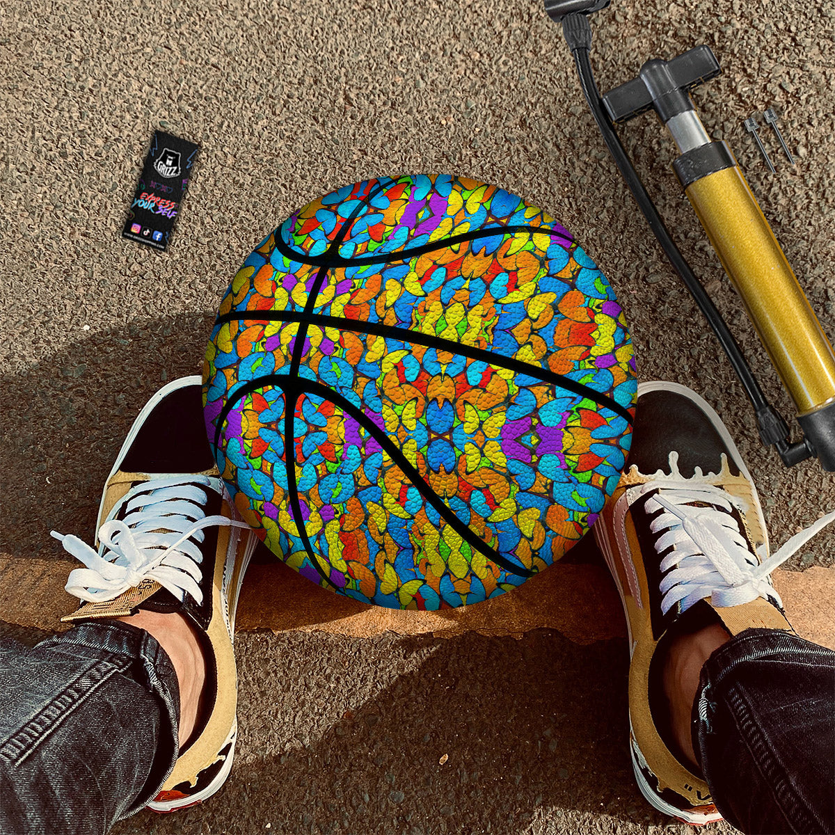 Butterfly Colorful Print Pattern Basketball