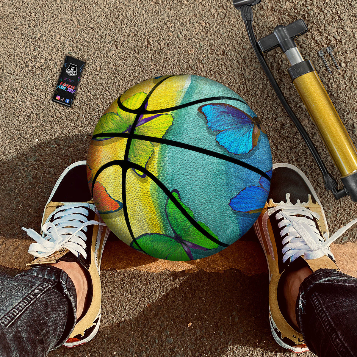 Butterfly Colorful Watercolor Print Basketball