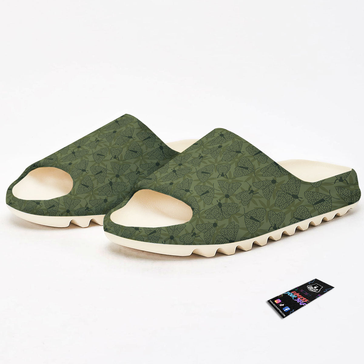 Butterfly Monarch Green Print Pattern Sandals-grizzshop