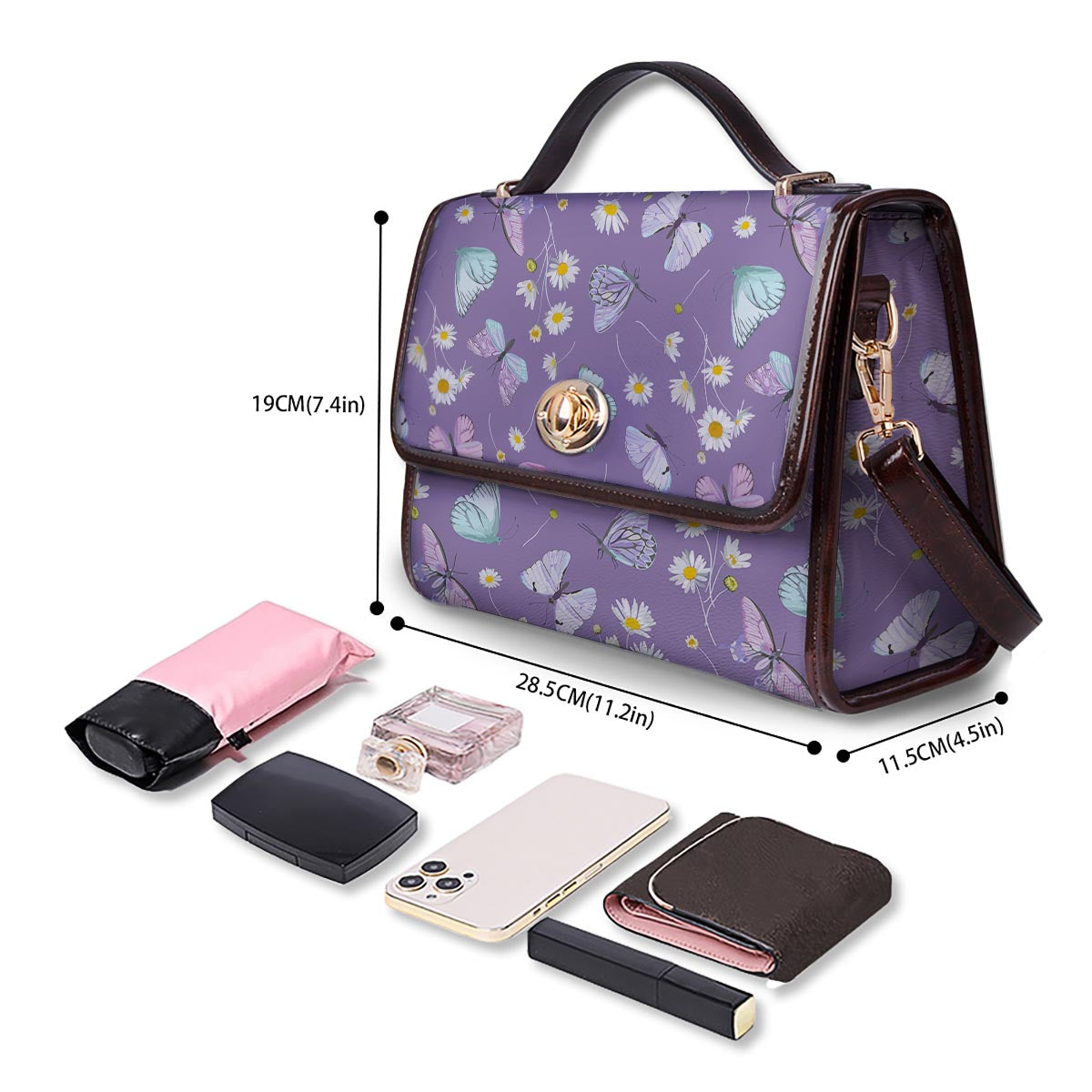 Butterfly Spring Print Pattern Women's Satchel Bag