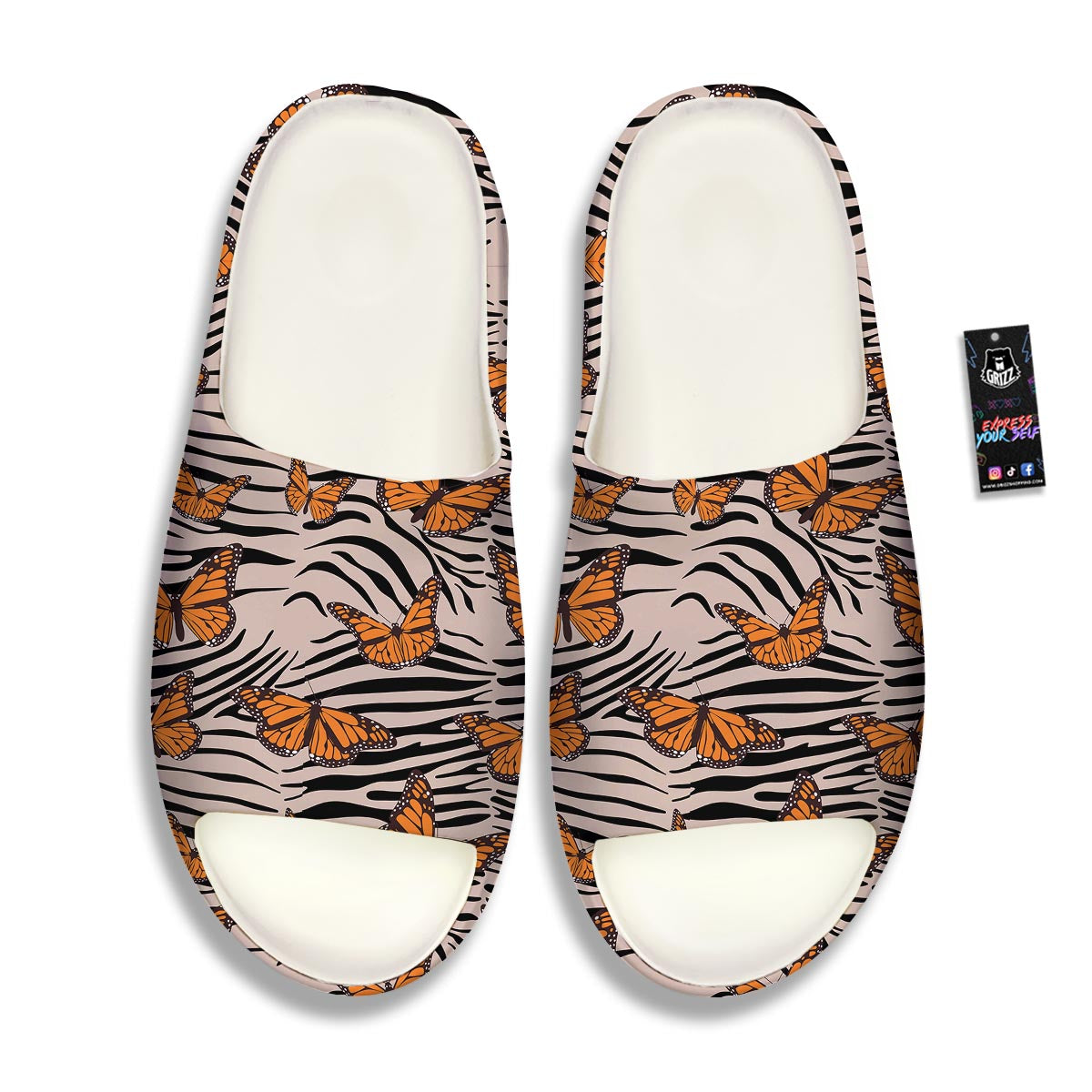Butterfly Tiger Monarch Print Pattern Sandals-grizzshop
