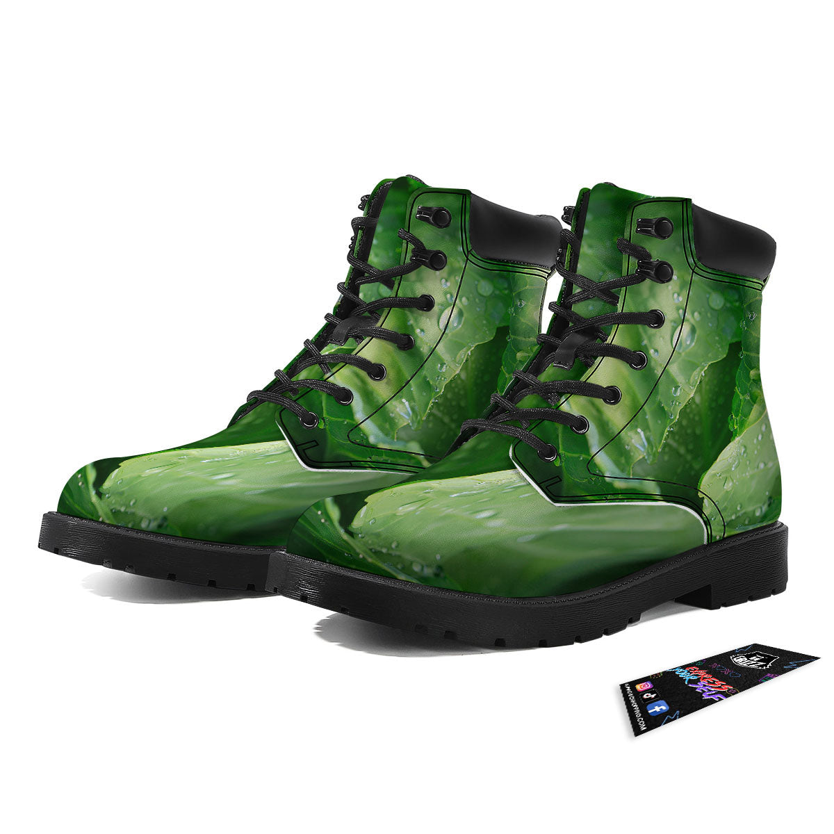 Cabbage Fresh Leaf Print Boots-grizzshop