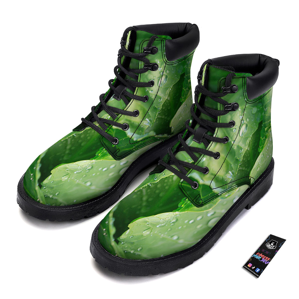 Cabbage Fresh Leaf Print Boots-grizzshop