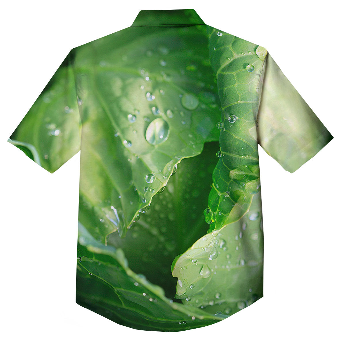 Cabbage Fresh Leaf Print Button Up Shirt-grizzshop