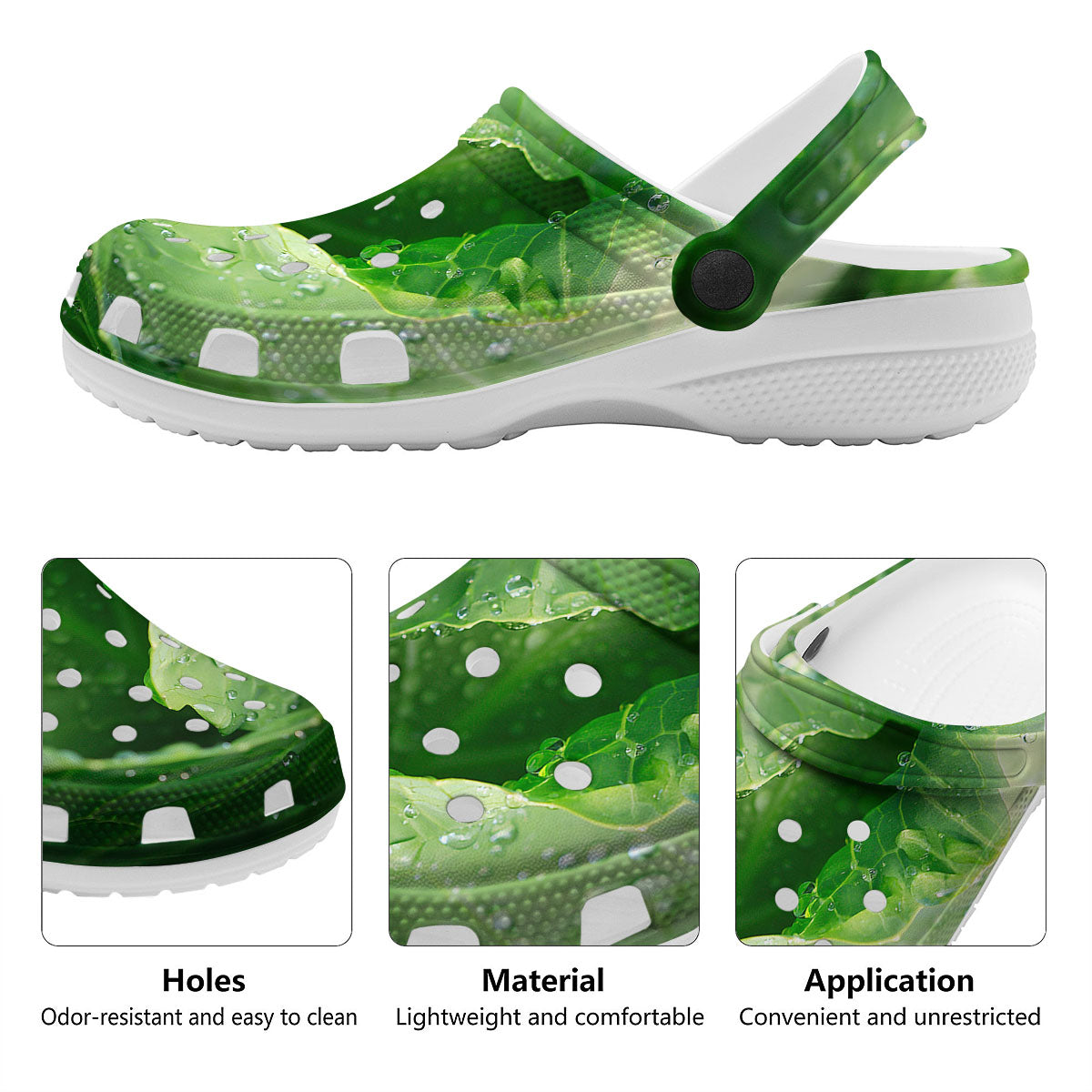 Cabbage Fresh Leaf Print Clog-grizzshop