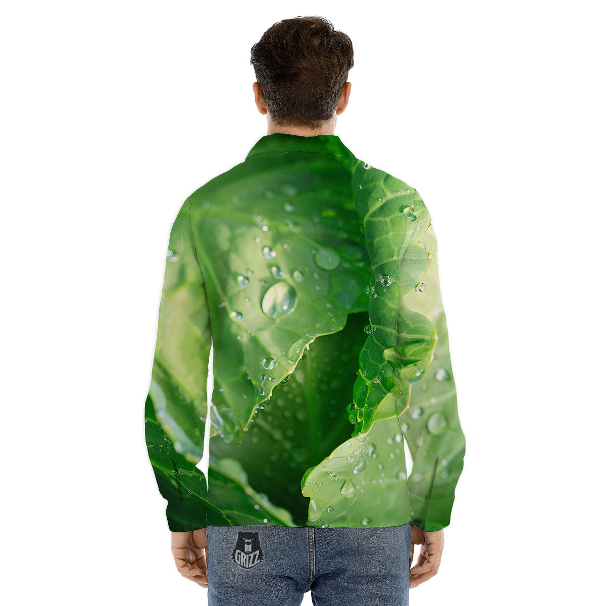 Cabbage Fresh Leaf Print Men's Dress Shirts-grizzshop