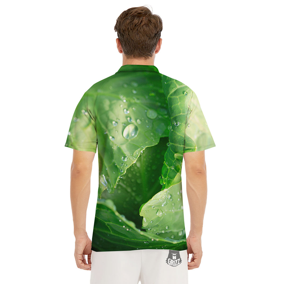 Cabbage Fresh Leaf Print Men's Golf Shirts-grizzshop