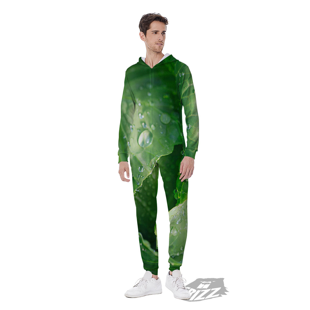 Cabbage Fresh Leaf Print Men's Jumpsuit-grizzshop