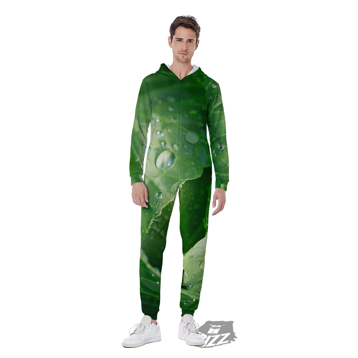 Cabbage Fresh Leaf Print Men's Jumpsuit-grizzshop