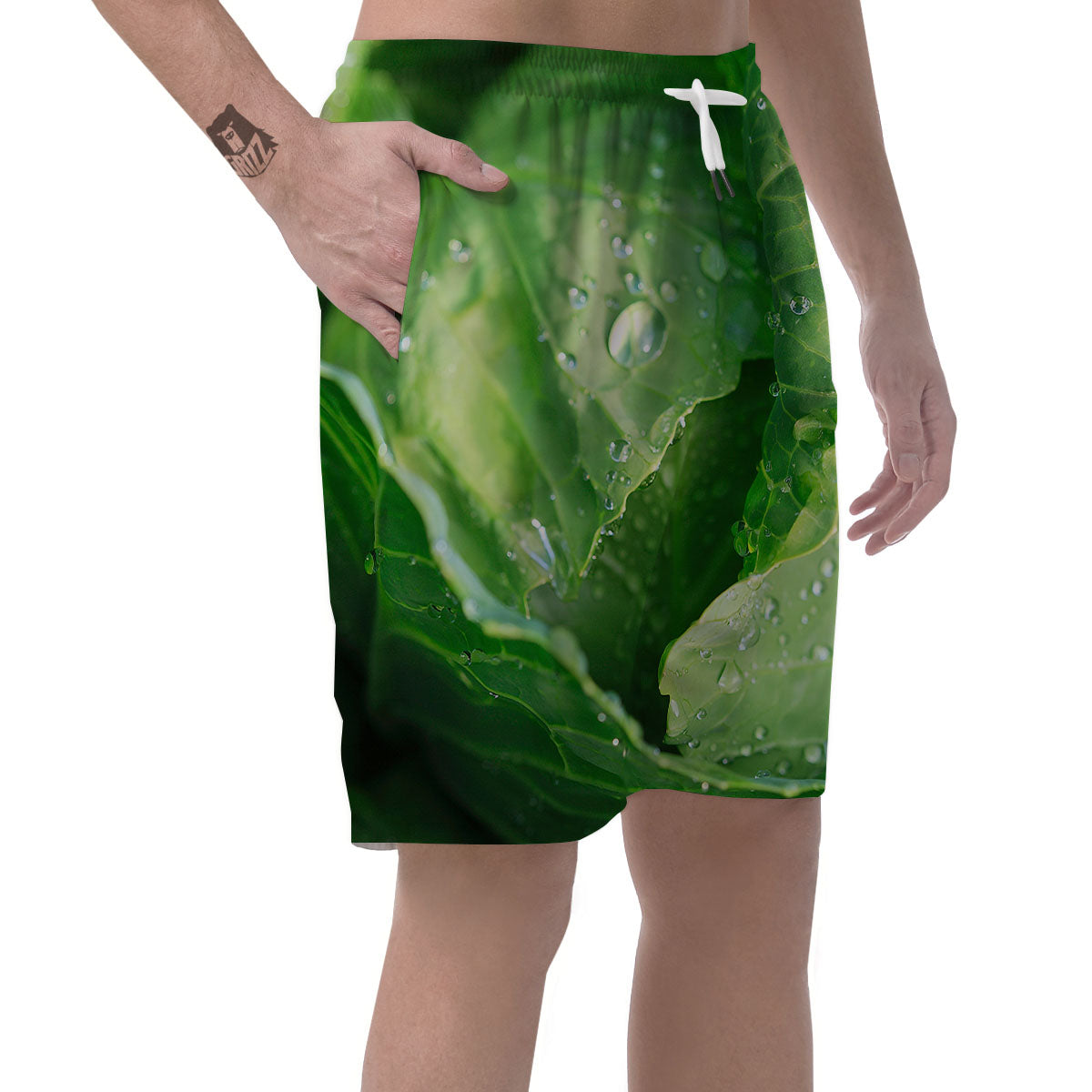 Cabbage Fresh Leaf Print Men's Shorts-grizzshop