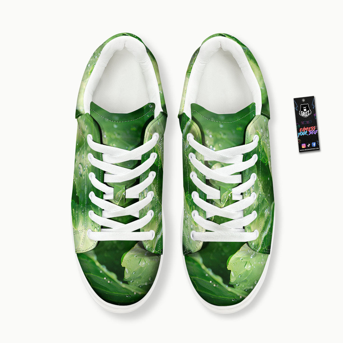 Cabbage Fresh Leaf Print Platform Shoes-grizzshop