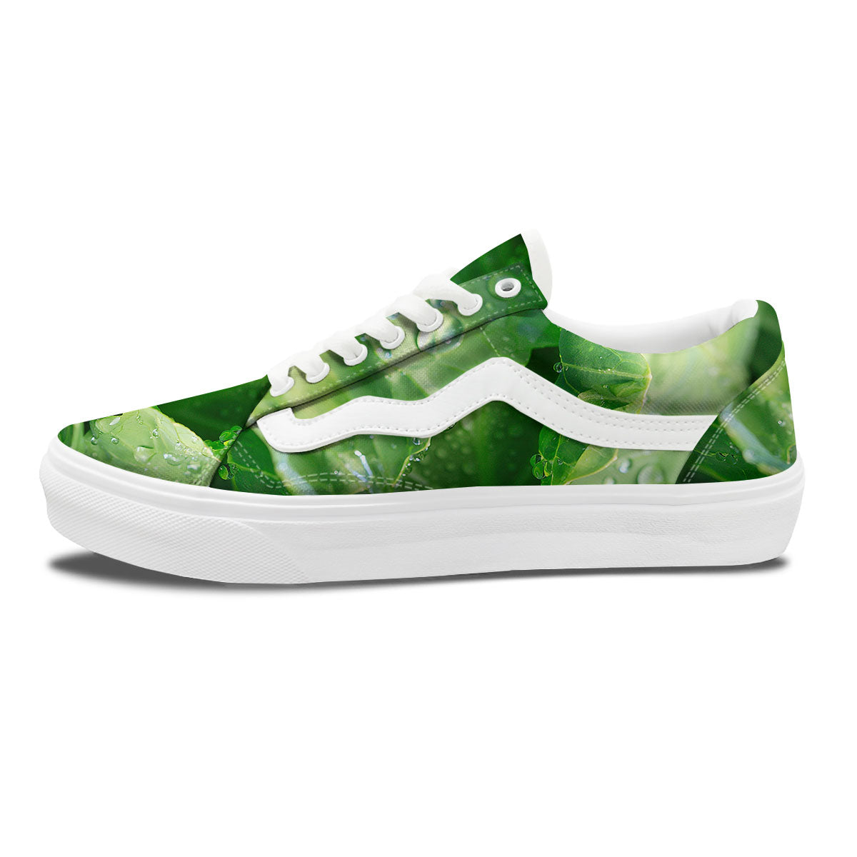 Cabbage Fresh Leaf Print Skate Shoes-grizzshop