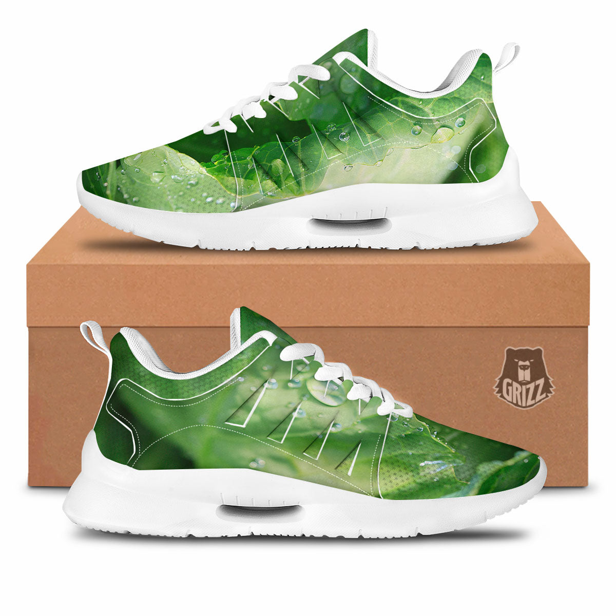 Cabbage Fresh Leaf Print Tennis Shoes-grizzshop