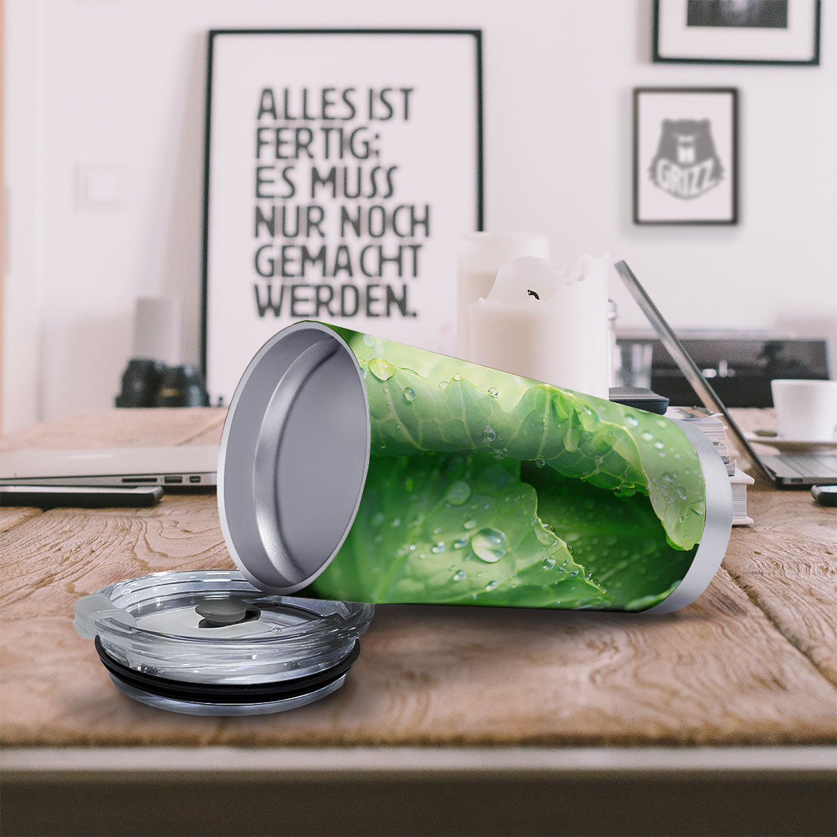 Cabbage Fresh Leaf Print Tumbler-grizzshop