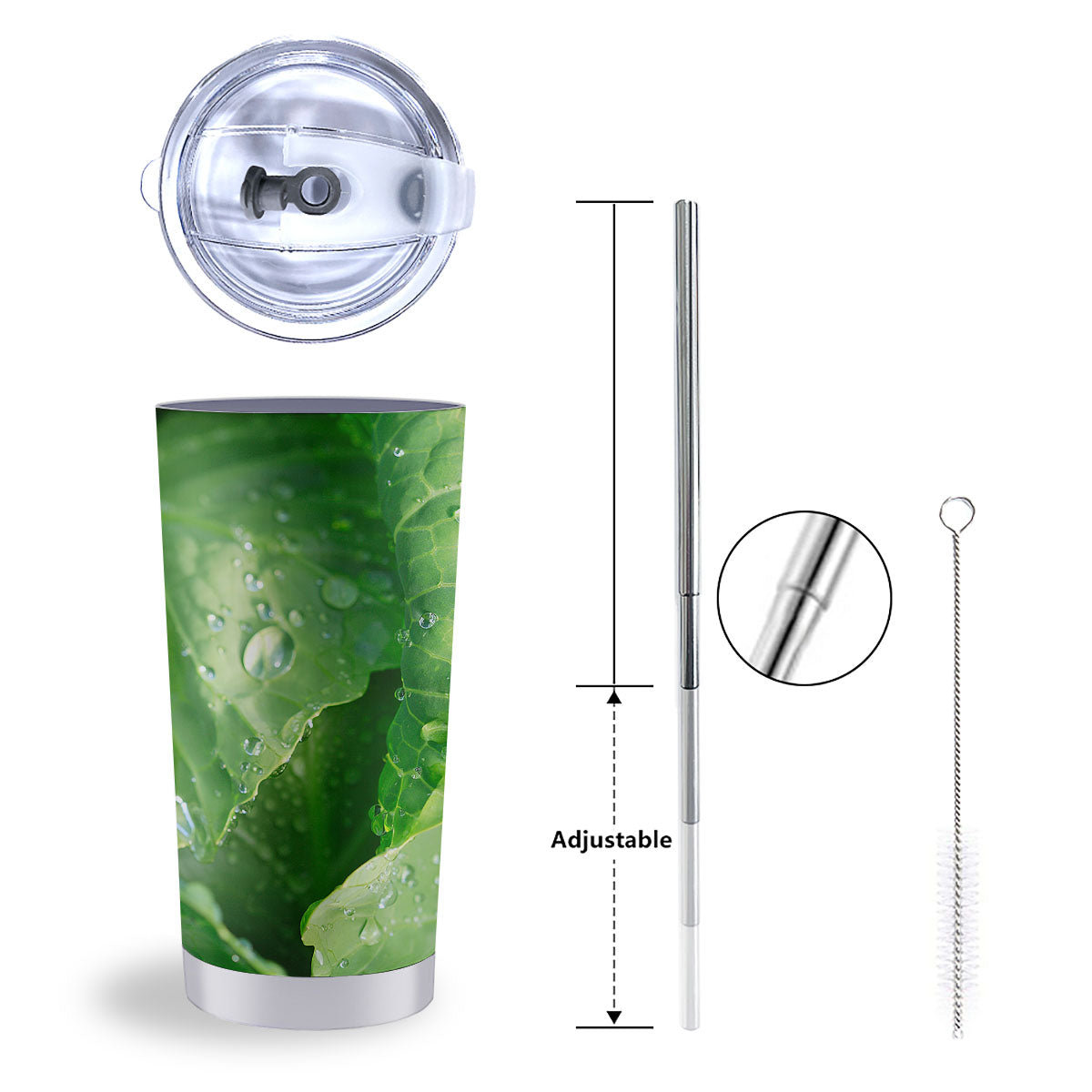 Cabbage Fresh Leaf Print Tumbler-grizzshop
