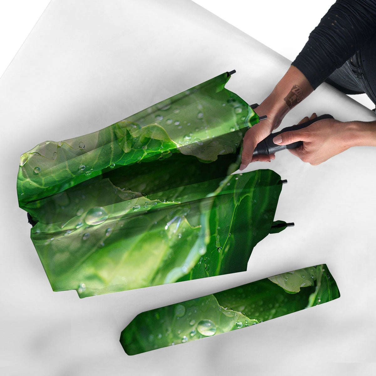 Cabbage Fresh Leaf Print Umbrella-grizzshop