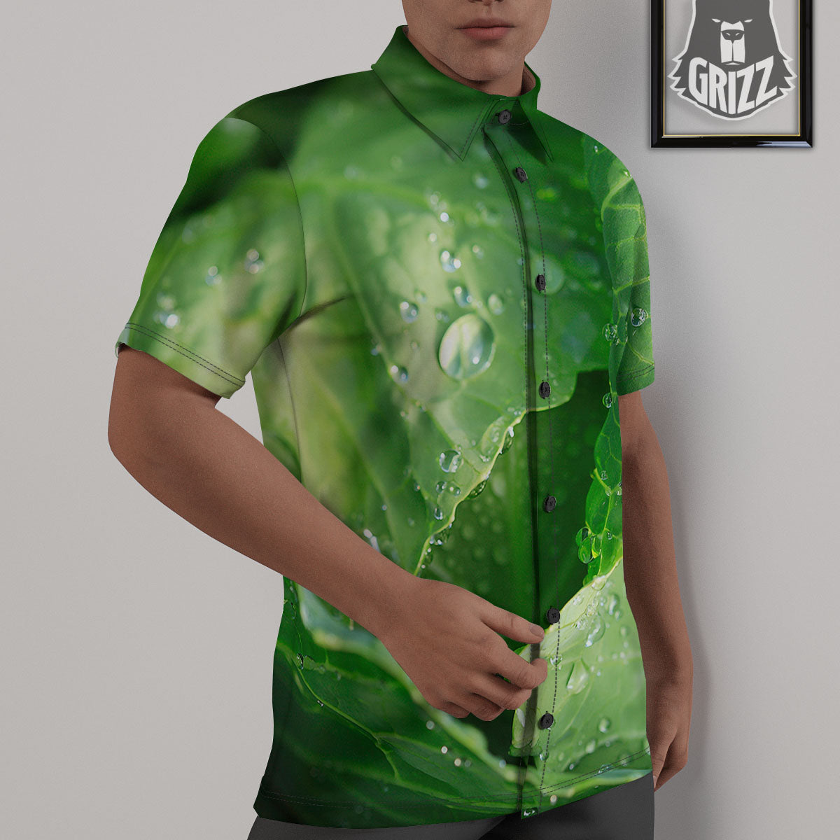 Cabbage Fresh Leaf Print Untucked Shirts-grizzshop