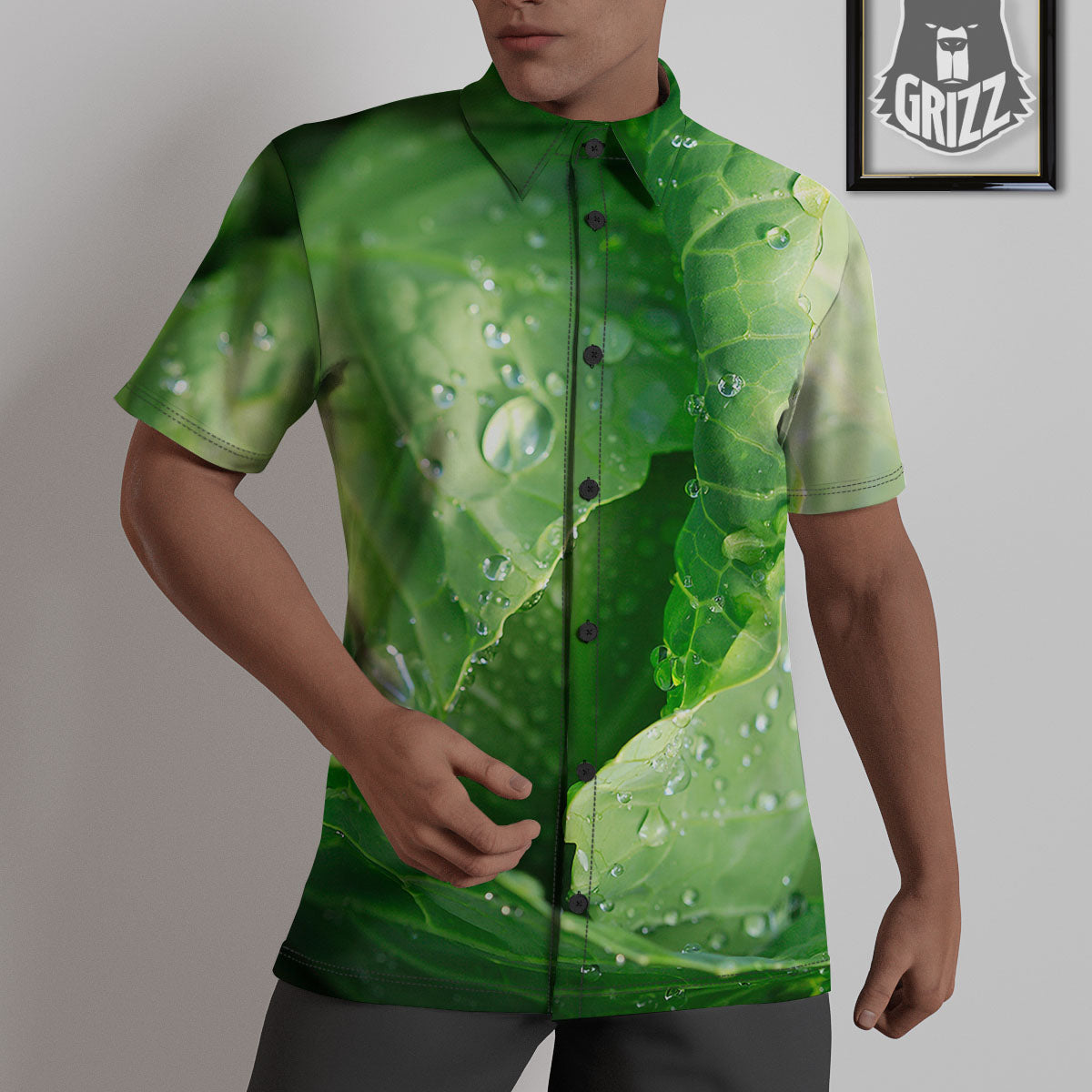 Cabbage Fresh Leaf Print Untucked Shirts-grizzshop
