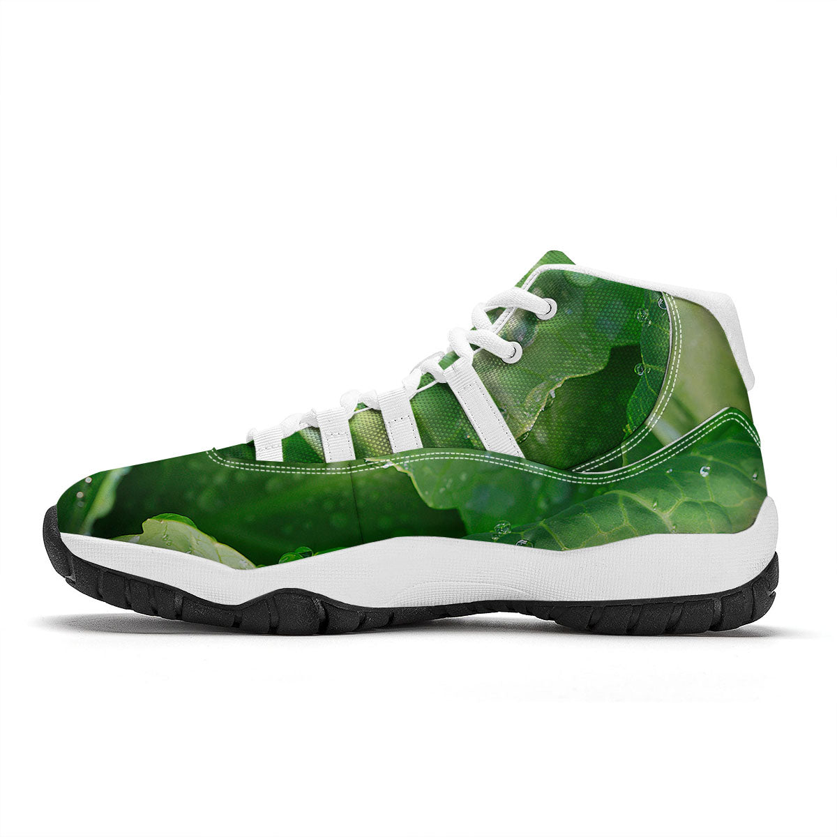 Cabbage Fresh Leaf Print White Bball Shoes-grizzshop
