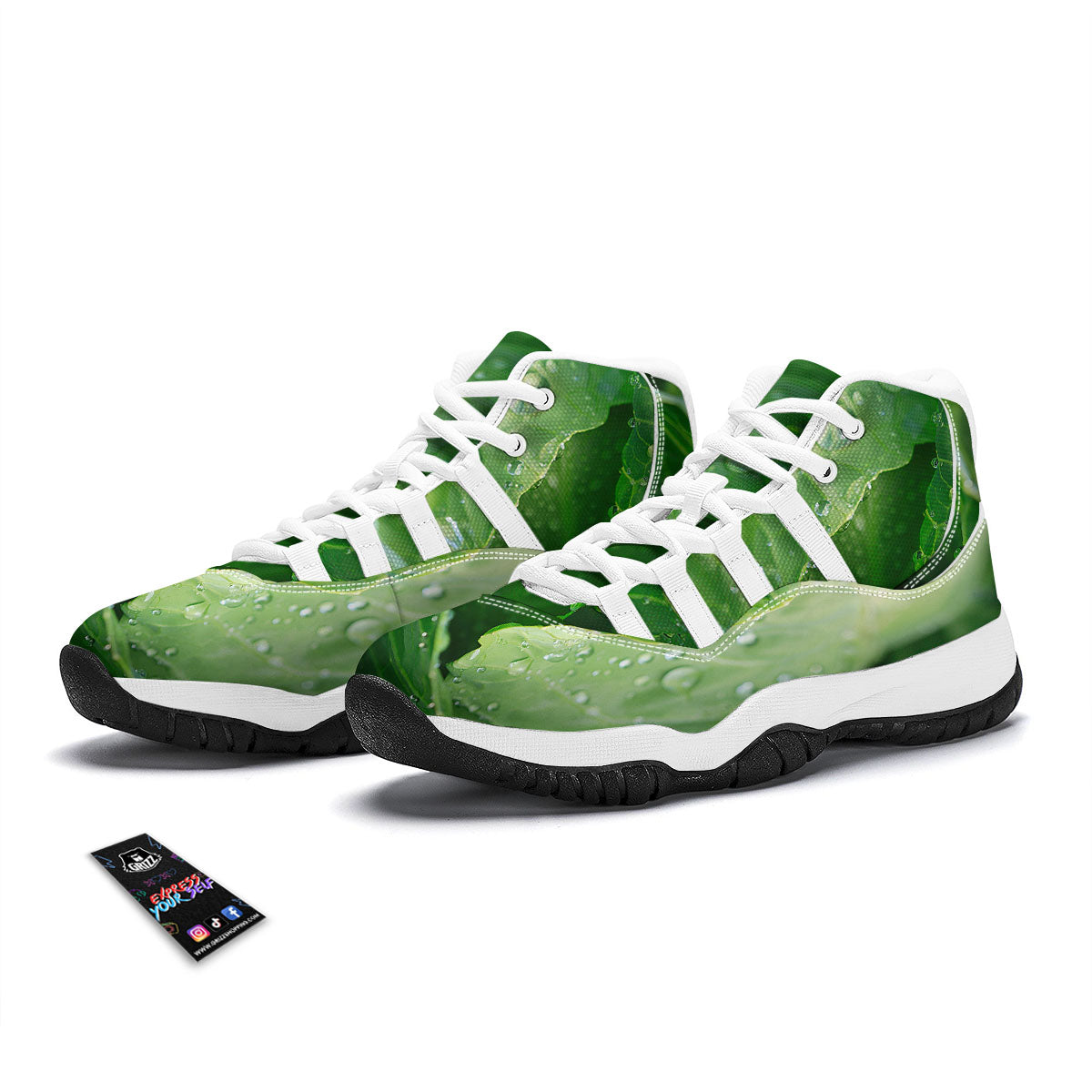 Cabbage Fresh Leaf Print White Bball Shoes-grizzshop