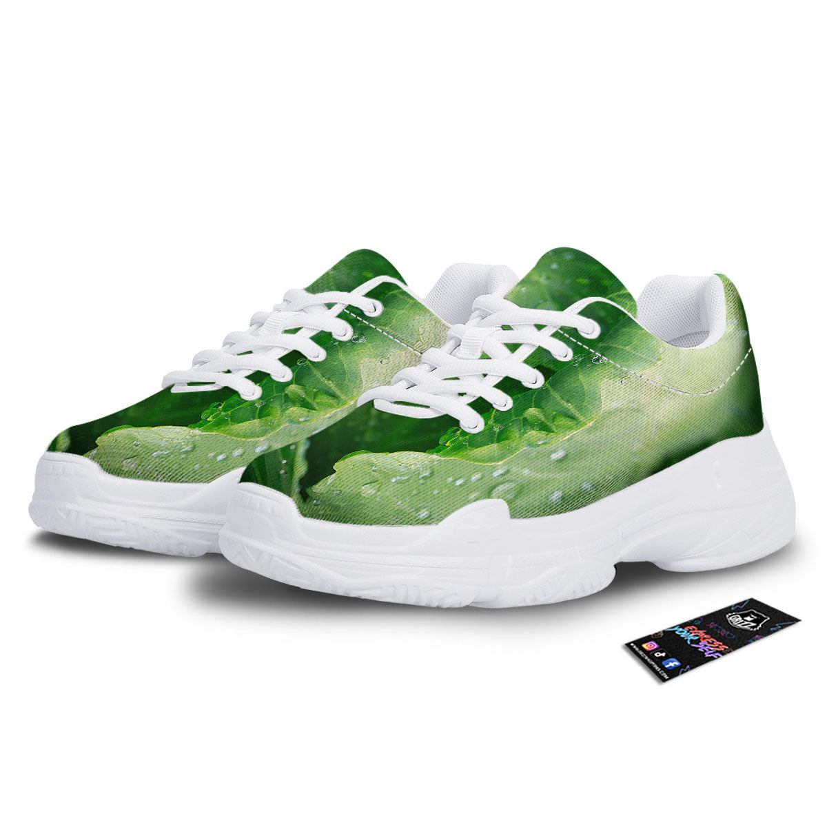 Cabbage Fresh Leaf Print White Chunky Shoes-grizzshop