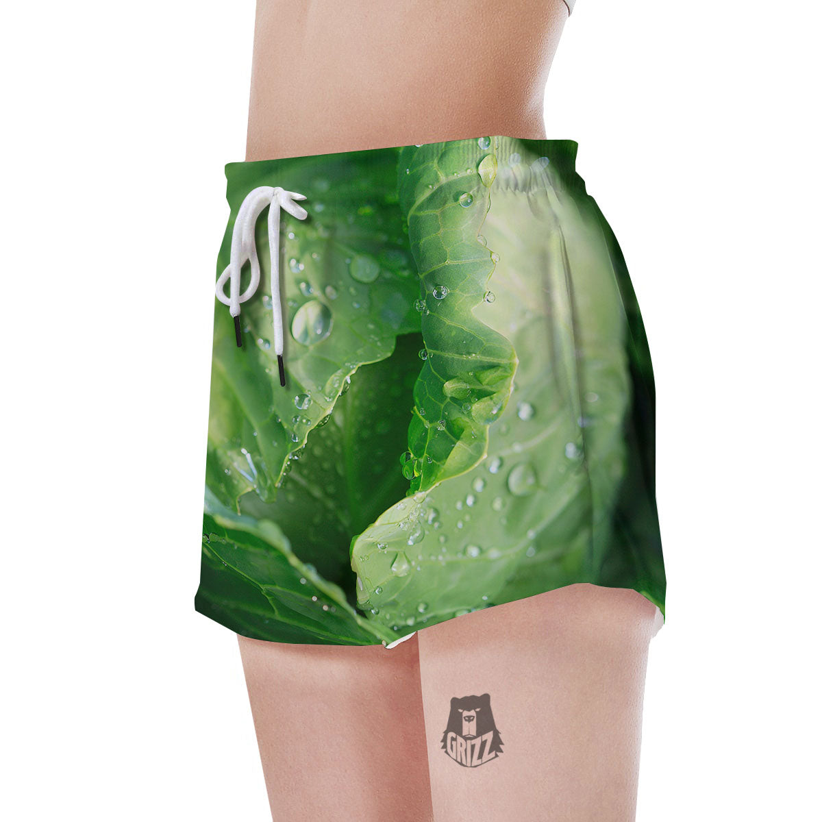 Cabbage Fresh Leaf Print Women's Shorts-grizzshop