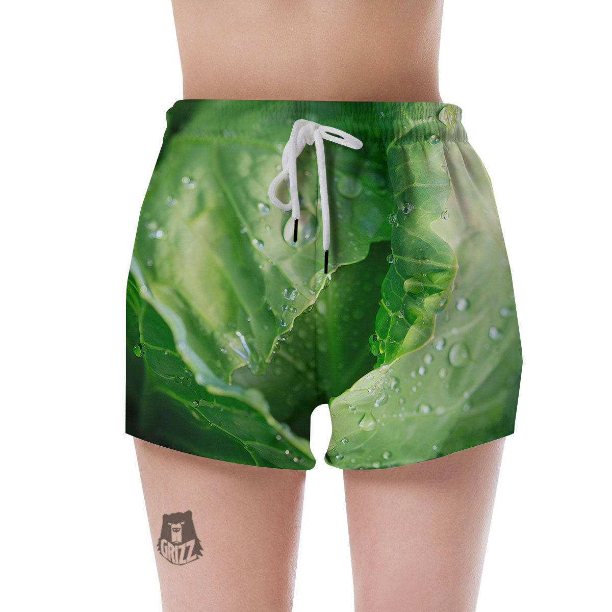 Cabbage Fresh Leaf Print Women's Shorts-grizzshop