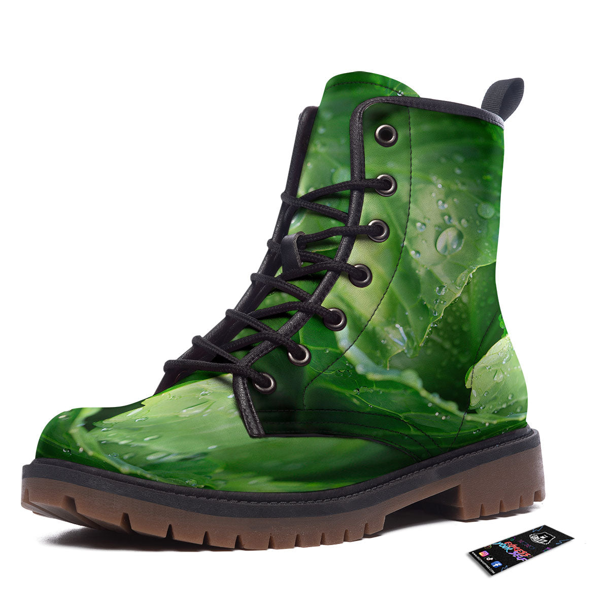 Cabbage Fresh Leaf Print Work Boots-grizzshop