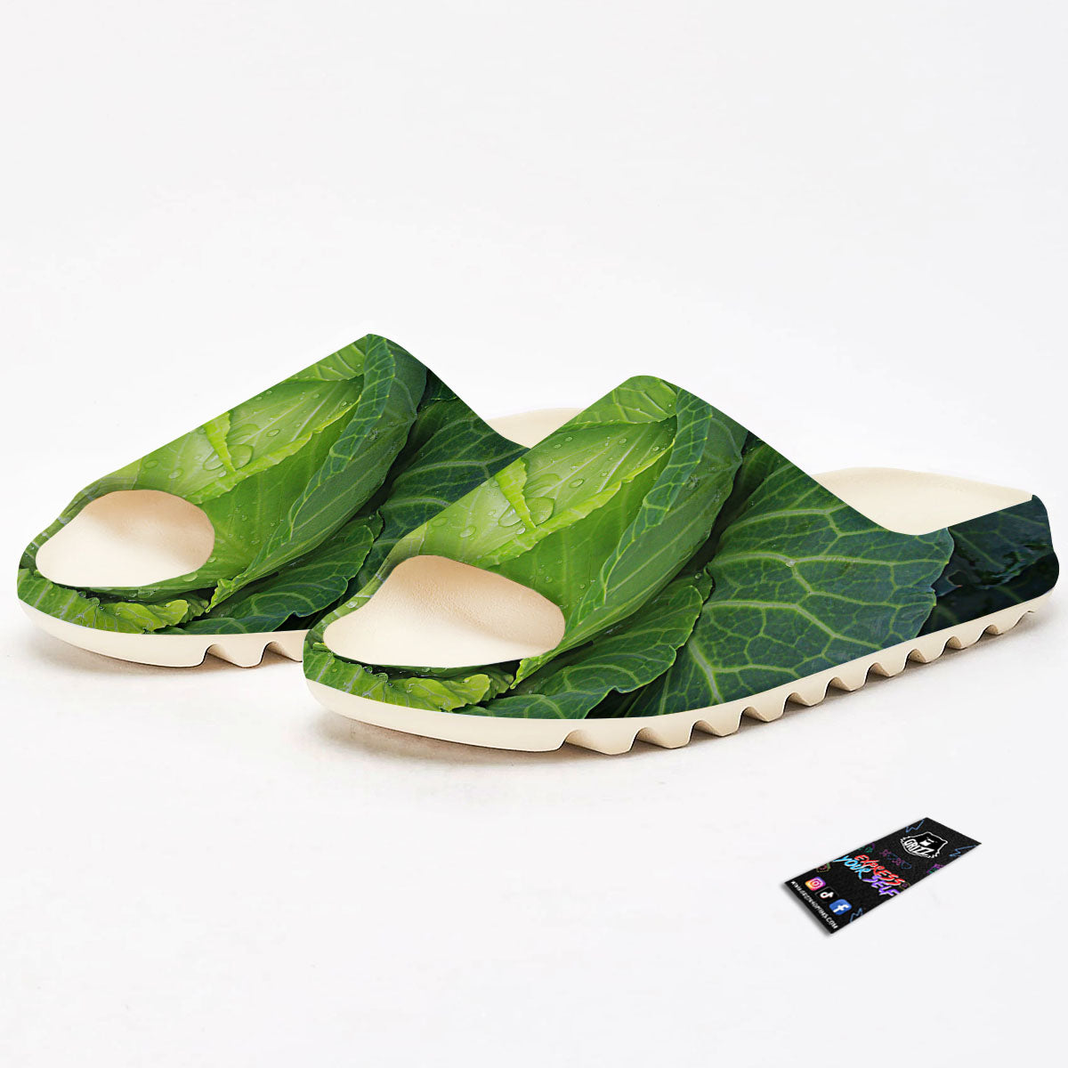 Cabbage Green Print Sandals-grizzshop
