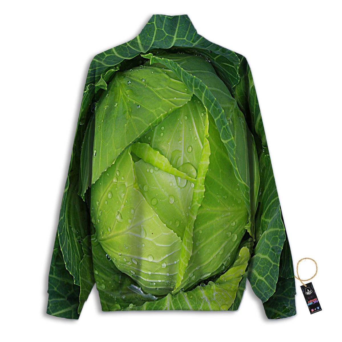 Cabbage Green Print Track Jacket-grizzshop