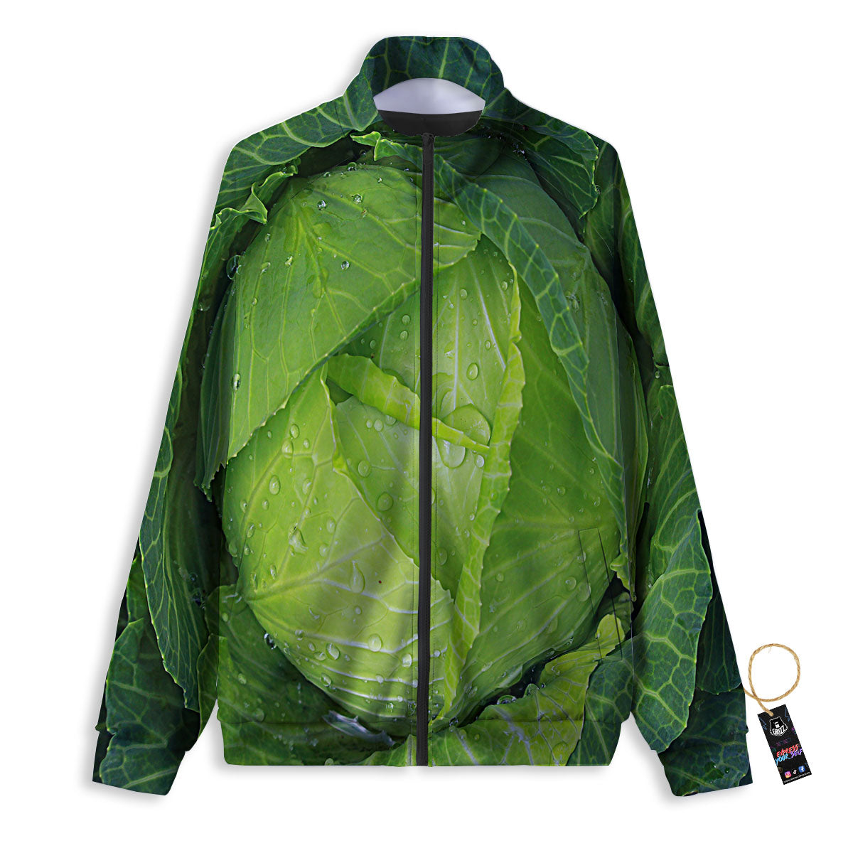 Cabbage Green Print Track Jacket-grizzshop