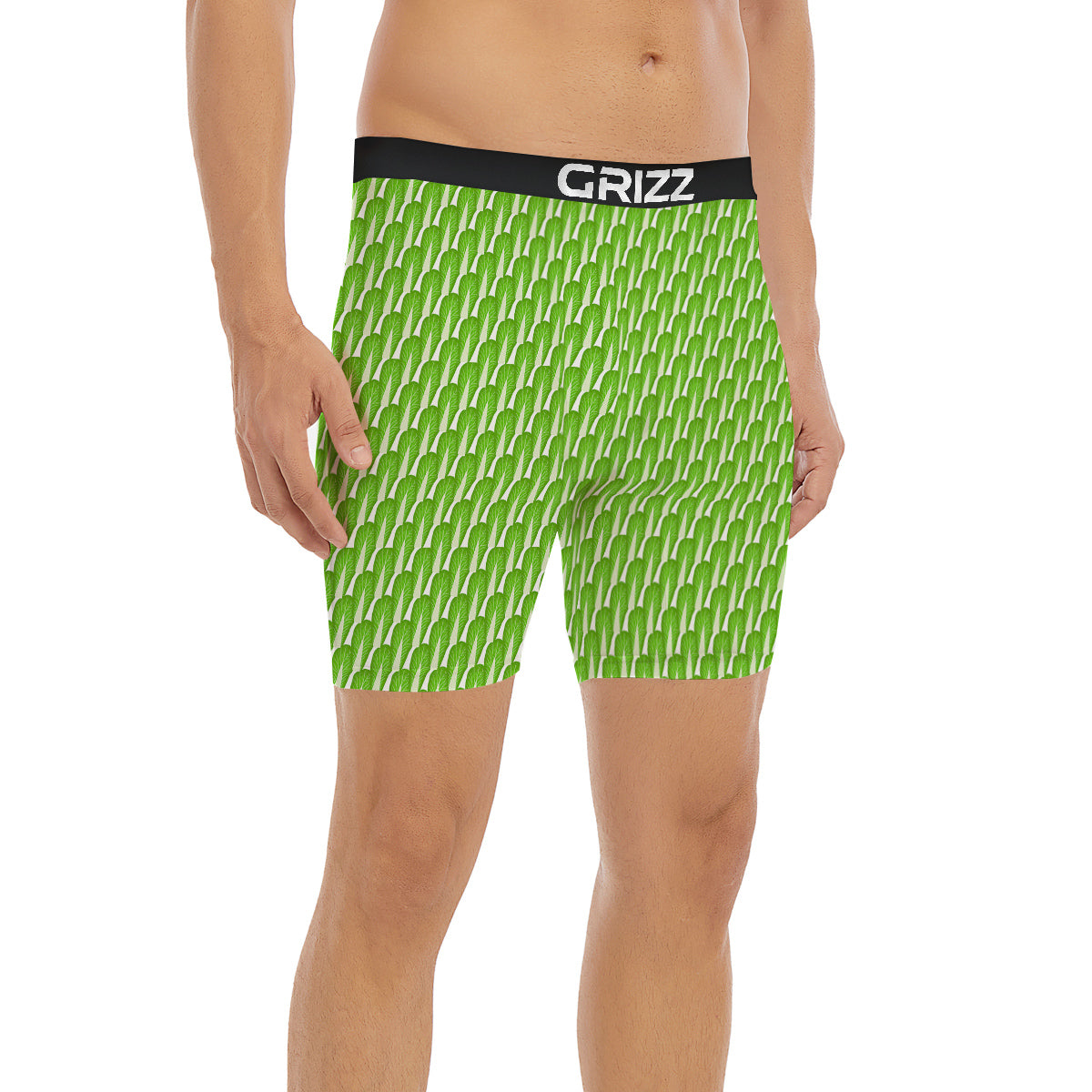 Cabbage Leaf Chinese Print Boxer Briefs-grizzshop