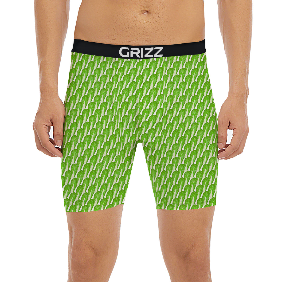 Cabbage Leaf Chinese Print Boxer Briefs-grizzshop
