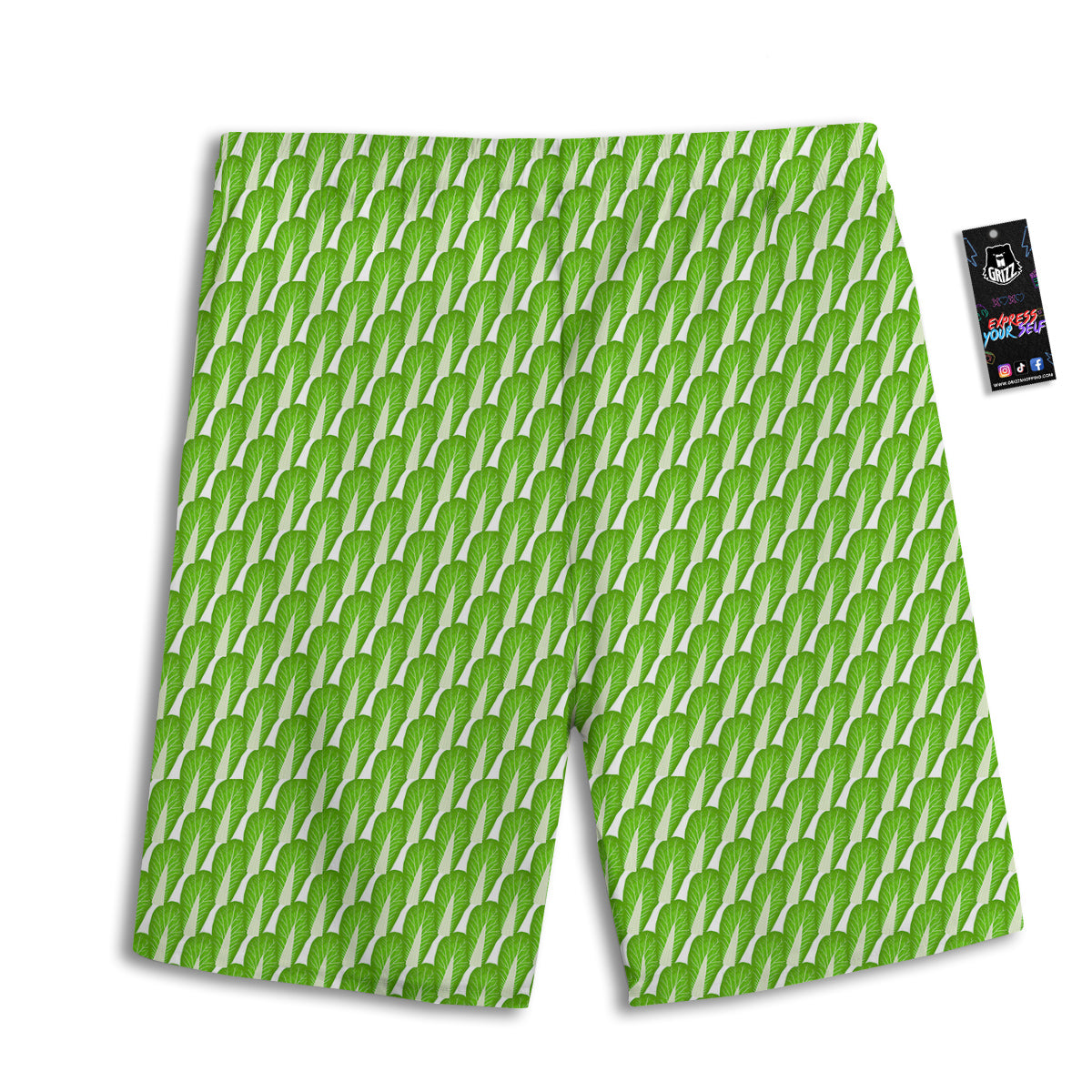 Cabbage Leaf Chinese Print Men's Athletic Shorts