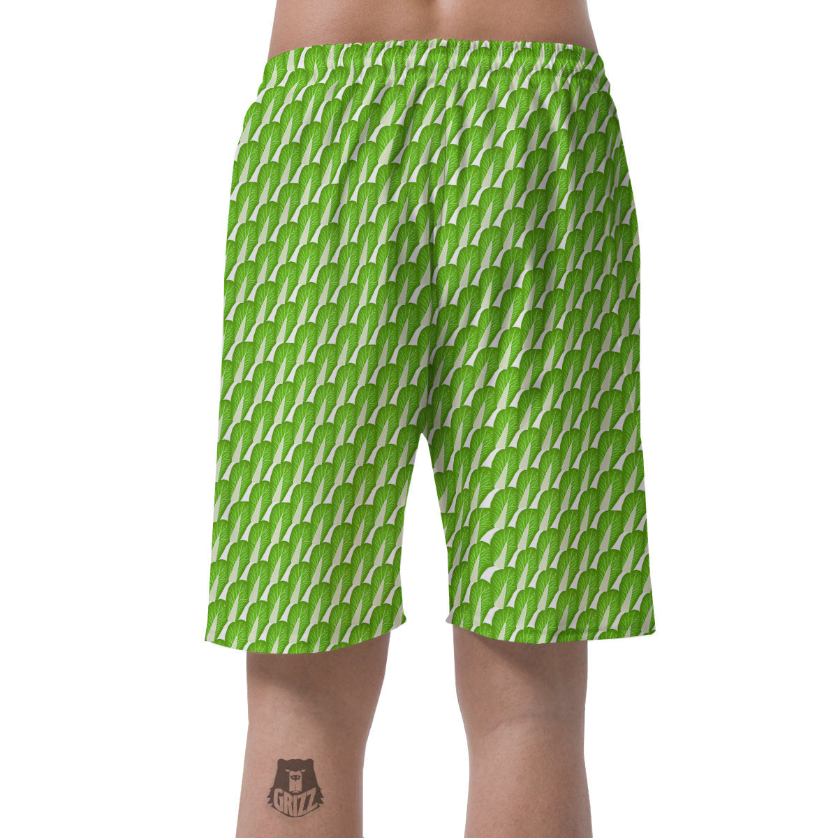 Cabbage Leaf Chinese Print Men's Shorts-grizzshop